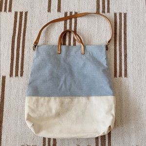 Clare V tote leather and cotton